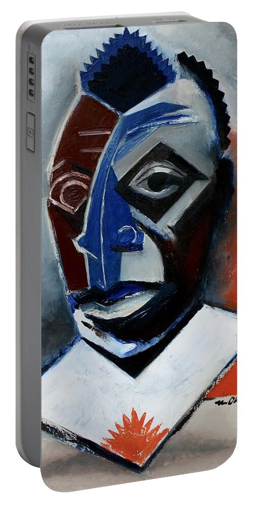 James Baldwin Portable Battery Charger featuring the painting Baldwin / The Fire Next Time by Martel Chapman