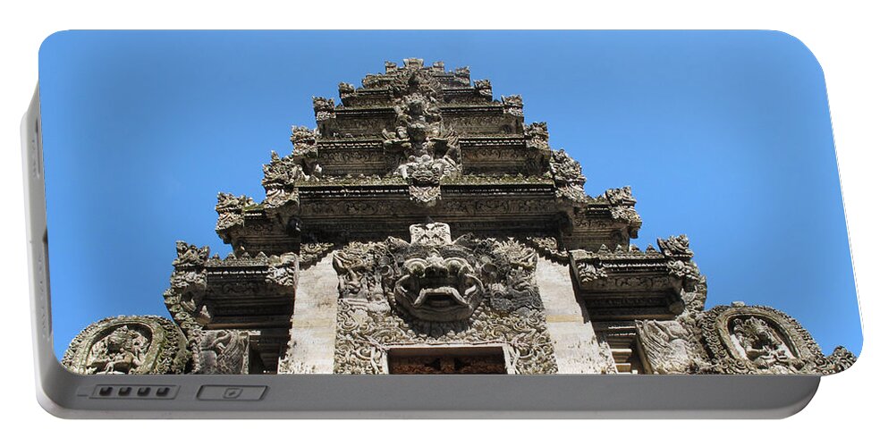 Asia Portable Battery Charger featuring the photograph Bali Temple by Mark Egerton