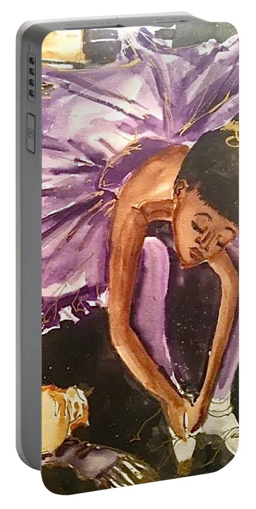  Portable Battery Charger featuring the painting Ballerina Girl by Angie ONeal