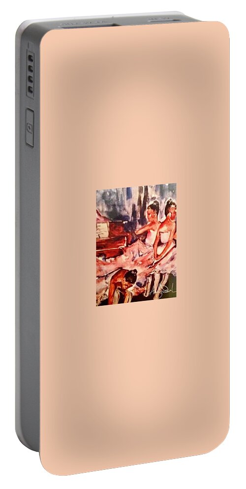 Portable Battery Charger featuring the painting Ballerina girls by Angie ONeal