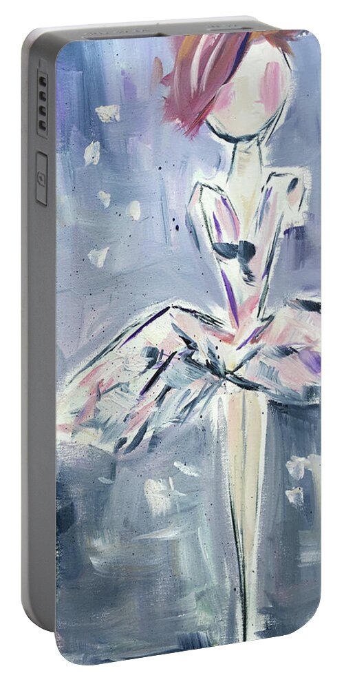 Ballet Portable Battery Charger featuring the painting Ballerina by Roxy Rich