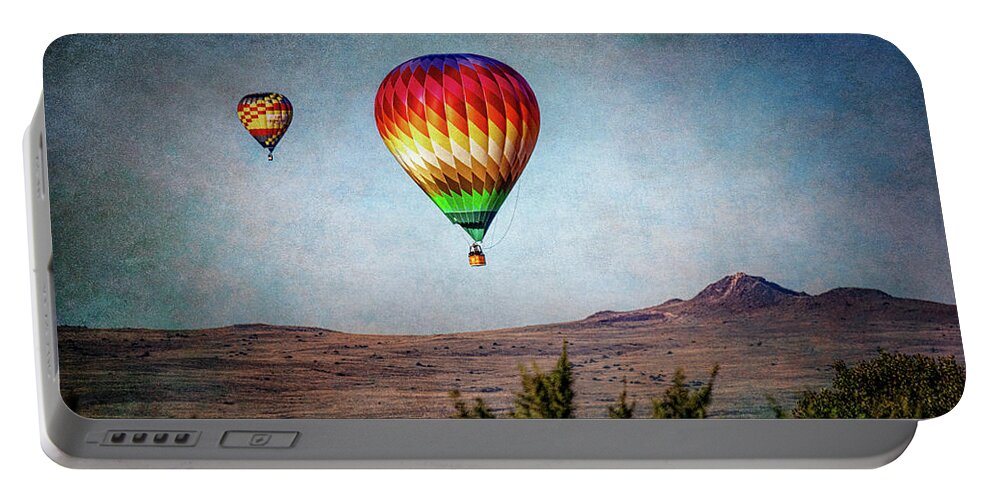 Albuquerque Portable Battery Charger featuring the photograph Balloons Over the Rio Grande Valley by Michael McKenney