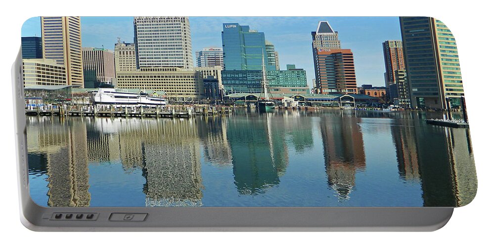 Baltimore Portable Battery Charger featuring the photograph Baltimore Inner Harbor from Afar by Emmy Marie Vickers