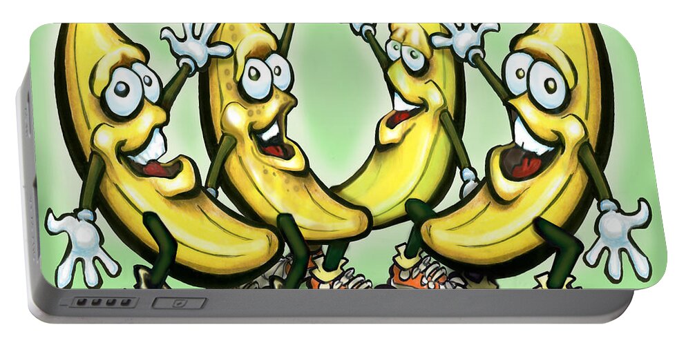 Banana Portable Battery Charger featuring the painting Bananas by Kevin Middleton