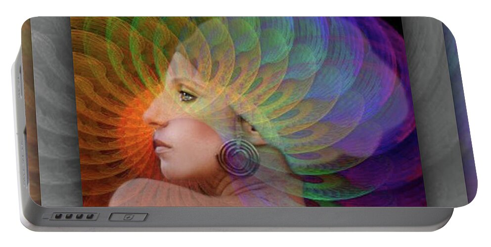  Portable Battery Charger featuring the digital art Barbra Love by Richard Laeton