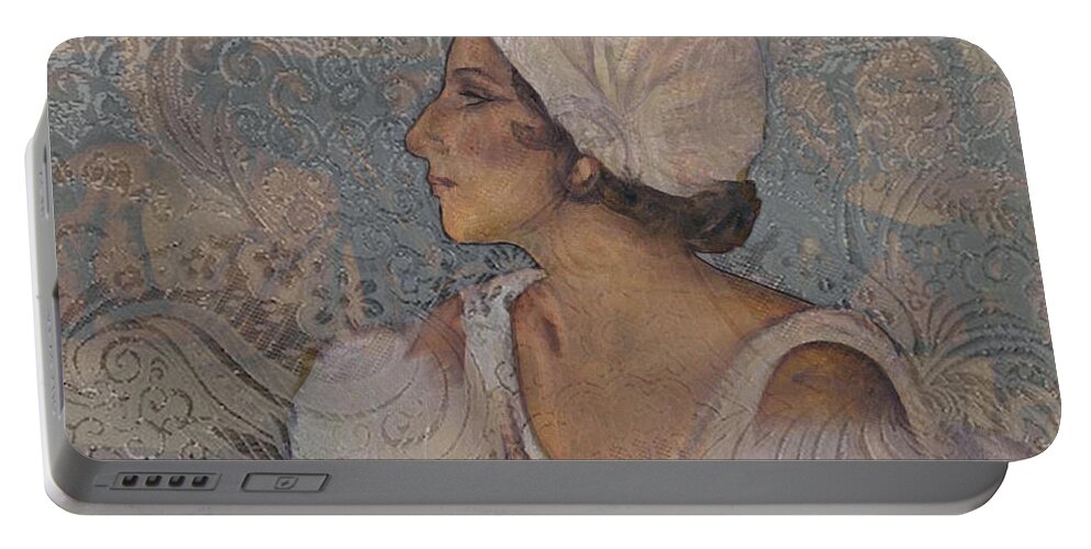  Portable Battery Charger featuring the digital art Barbra Streisand 11 by Richard Laeton