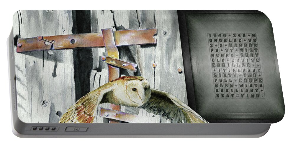 Barn Finds Portable Battery Charger featuring the digital art Barn Finds / Harbor Mist by David Squibb