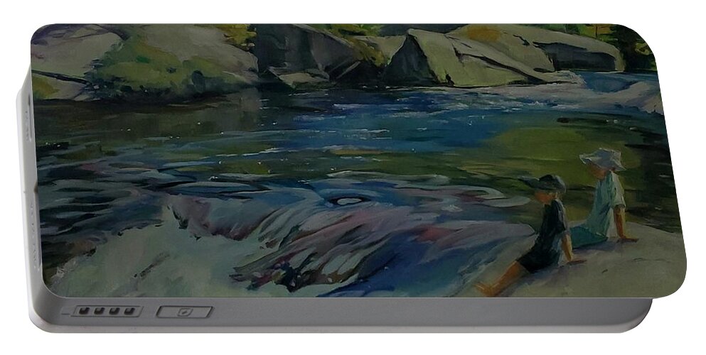 Algonquin Park Portable Battery Charger featuring the painting Barron Canyon by Sheila Romard