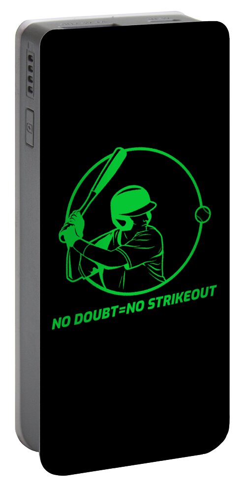 Baseball Portable Battery Charger featuring the digital art Baseball Softball Batter Strikeout Season Gift by Justus Ratzke