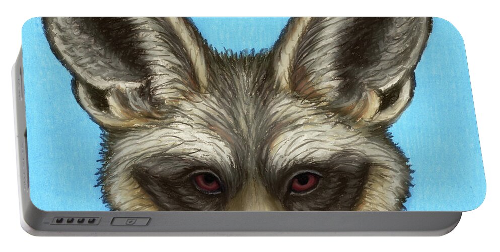 Bat Eared Fox Portable Battery Charger featuring the painting Bat Eared Fox by Amy E Fraser