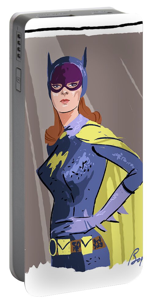 Bat Girl Portable Battery Charger featuring the digital art Bat Girl by Alan Bodner