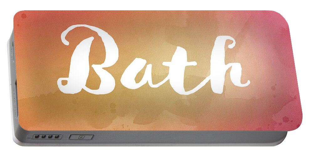 Watercolor Portable Battery Charger featuring the painting Bathroom Art Watercolor by Amelia Pearn