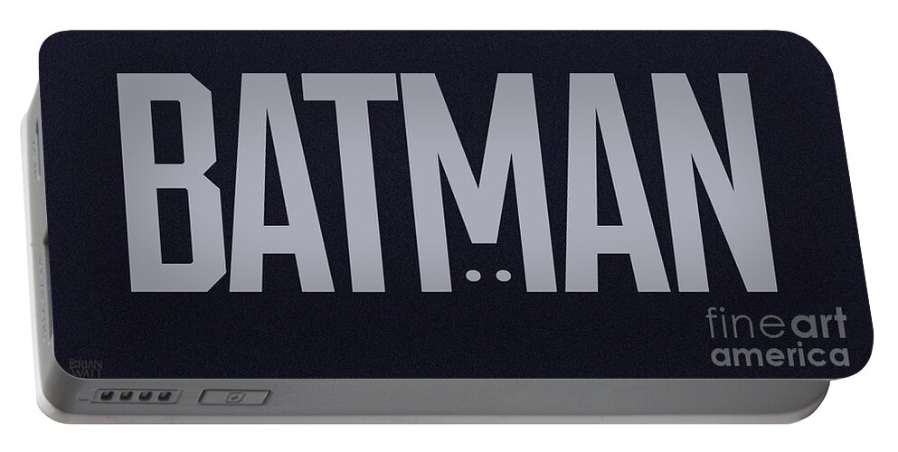 Batman Portable Battery Charger featuring the digital art Batman Type Treatment by Brian Watt