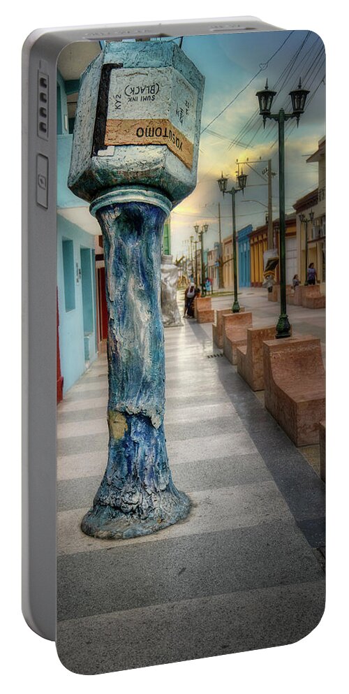 Cuba Portable Battery Charger featuring the photograph Bayamo Painters Avenue 4 by Micah Offman