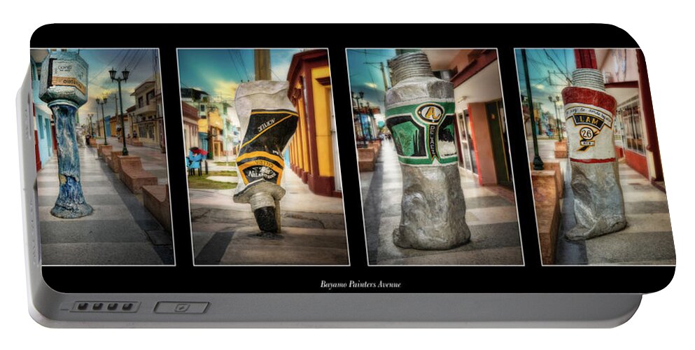 Cuba Portable Battery Charger featuring the photograph Bayamo Painters Avenue Multiple by Micah Offman