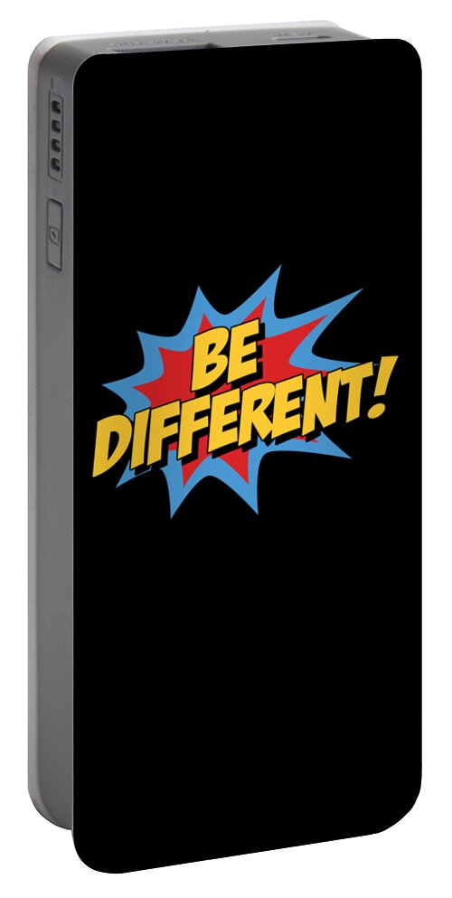 Autism Awareness Month Portable Battery Charger featuring the digital art Be Different Autism Awareness by Flippin Sweet Gear