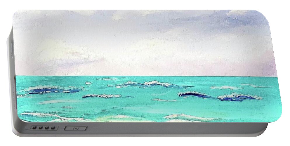  Portable Battery Charger featuring the painting Beach by Amy Kuenzie