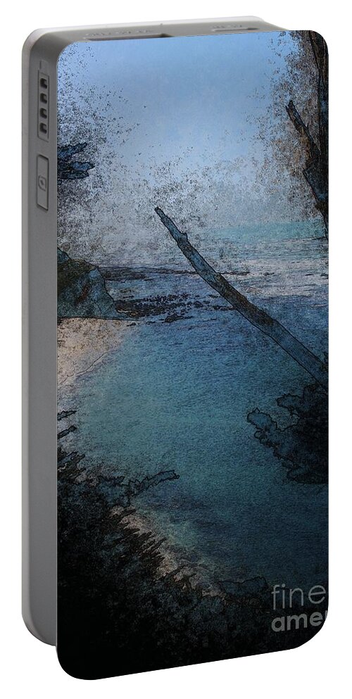 Beach Portable Battery Charger featuring the photograph Beach and Trees by Katherine Erickson