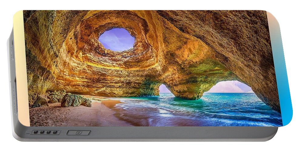 Cave Portable Battery Charger featuring the photograph Beach Cave by Nancy Ayanna Wyatt
