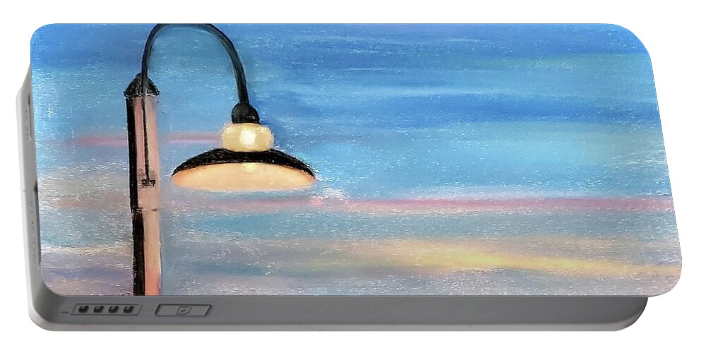 Beach Portable Battery Charger featuring the painting Beach Light by Claudette Carlton