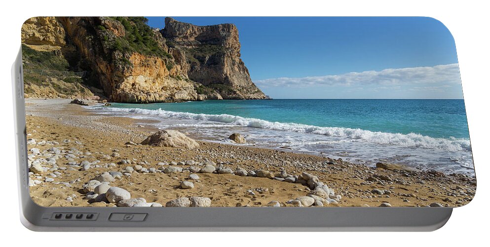 Beach Portable Battery Charger featuring the photograph Beach, Sun and Mediterranean Sea - Cala Moraig 1 by Adriana Mueller