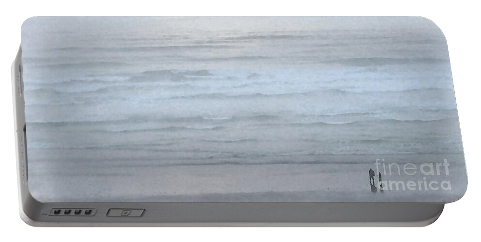 Coastal Portable Battery Charger featuring the digital art Beach Tranquility by Kirt Tisdale