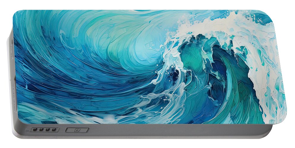 Surfing Art Portable Battery Charger featuring the photograph Beach Waves Art by Lourry Legarde