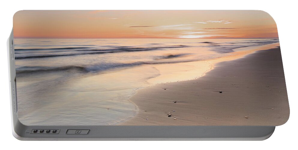 Beach Sunset Portable Battery Charger featuring the photograph Beach Welcoming Twilight by Angelo DeVal