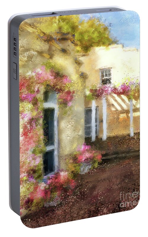 Courtyard Portable Battery Charger featuring the digital art Beallair In Bloom by Lois Bryan