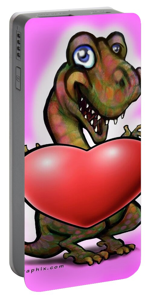 Valentine's Day Portable Battery Charger featuring the digital art Beasty Heart by Kevin Middleton