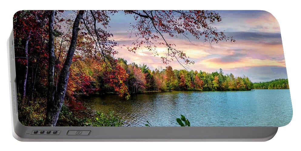 Carolina Portable Battery Charger featuring the photograph Beautiful Fall Colors at Indian Boundary Lake by Debra and Dave Vanderlaan