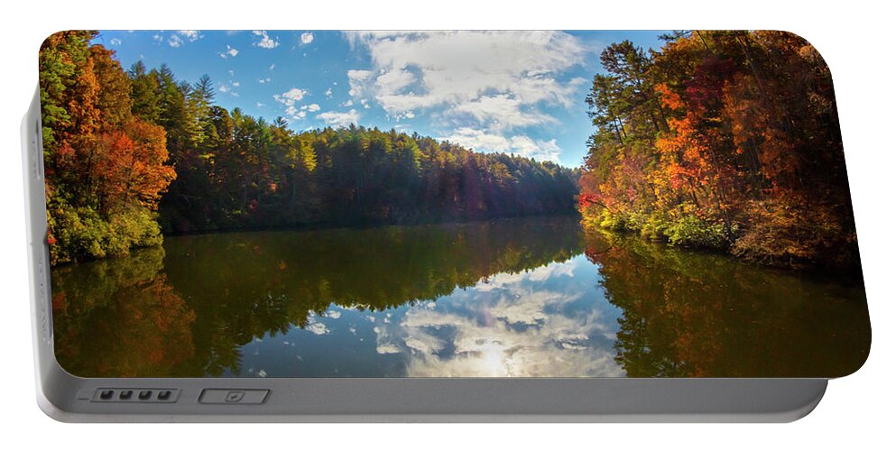 Carolina Portable Battery Charger featuring the photograph Beautiful Reflections at the Lake by Debra and Dave Vanderlaan