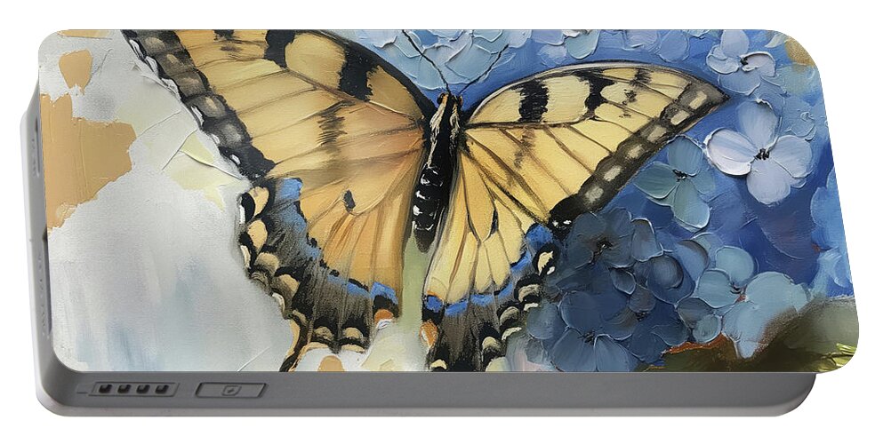 Butterfly Portable Battery Charger featuring the painting Beautiful Swallowtail Butterfly by Tina LeCour