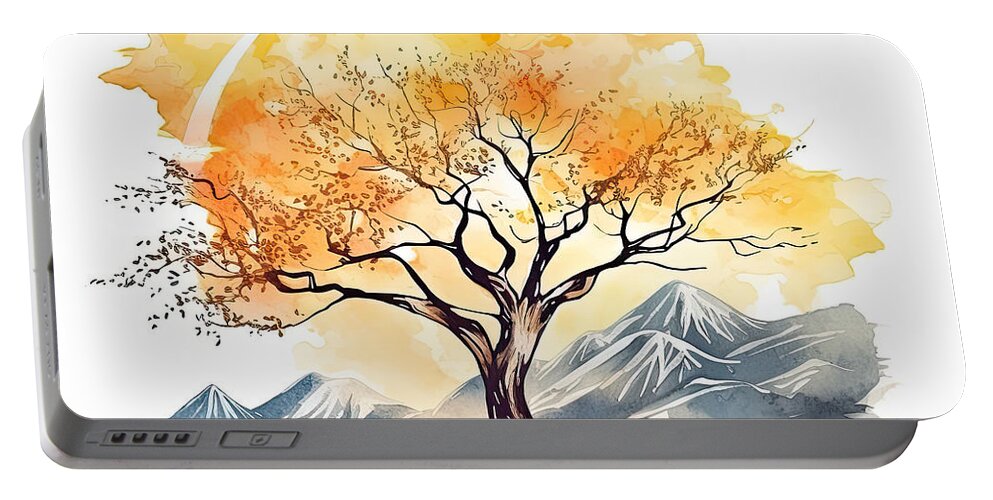 Four Seasons Portable Battery Charger featuring the painting Beauty of Fall by Lourry Legarde