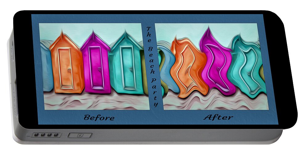 Abstract Portable Battery Charger featuring the digital art Before and After the Party by Ronald Mills