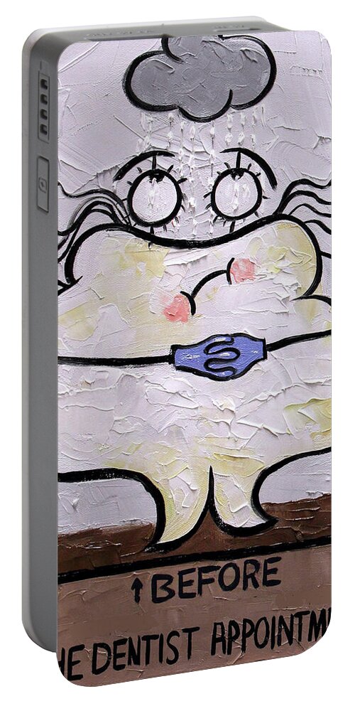 Before The Dentist Appointment Portable Battery Charger featuring the painting Before The Dentist Appointment by Anthony Falbo