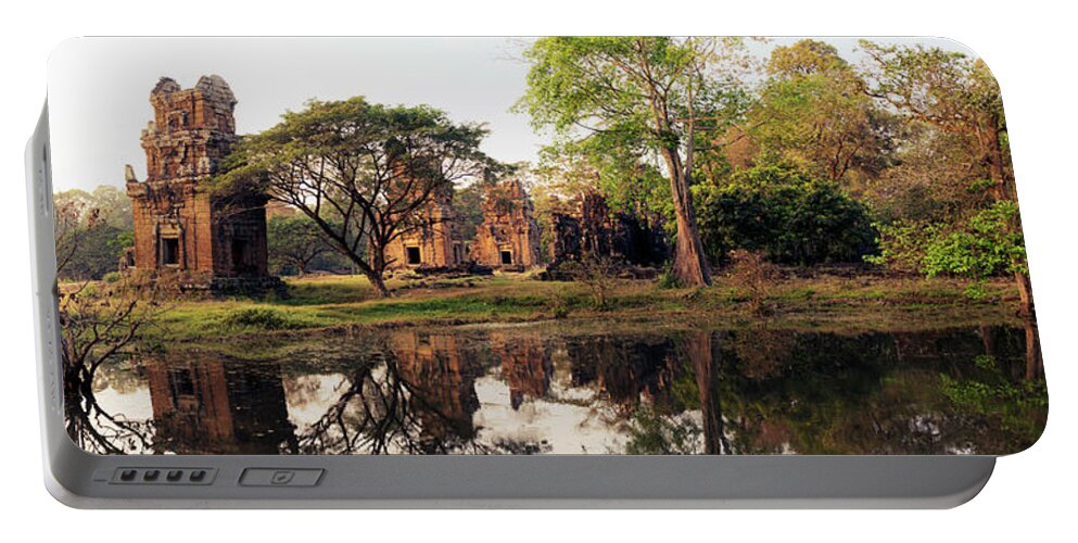 Panoramic Portable Battery Charger featuring the photograph Behind the Khleang Temples - Ankor wat cambodia by Sonny Ryse