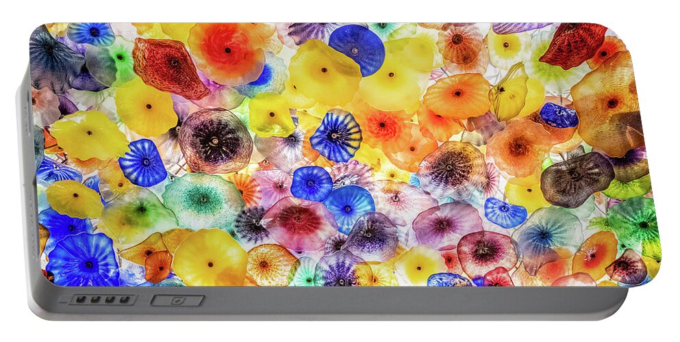 2019 Portable Battery Charger featuring the photograph Bellagio Ceiling by Gerri Bigler