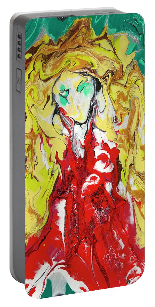 Abstract Art Portable Battery Charger featuring the painting Bellator by Tessa Evette