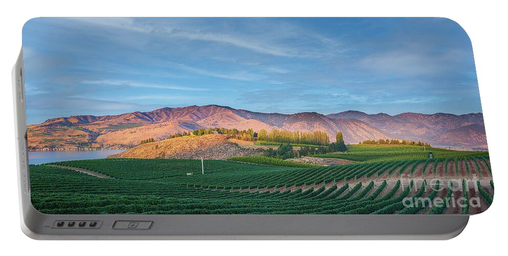 America Portable Battery Charger featuring the photograph Benson Vineyard and Sky Panorama by Inge Johnsson