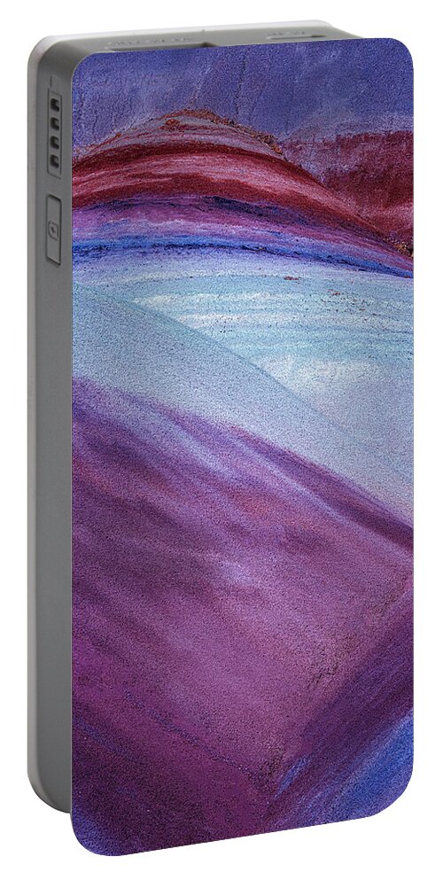 Bentonite Portable Battery Charger featuring the photograph Bentonite Hills Aerial UT by Susan Candelario
