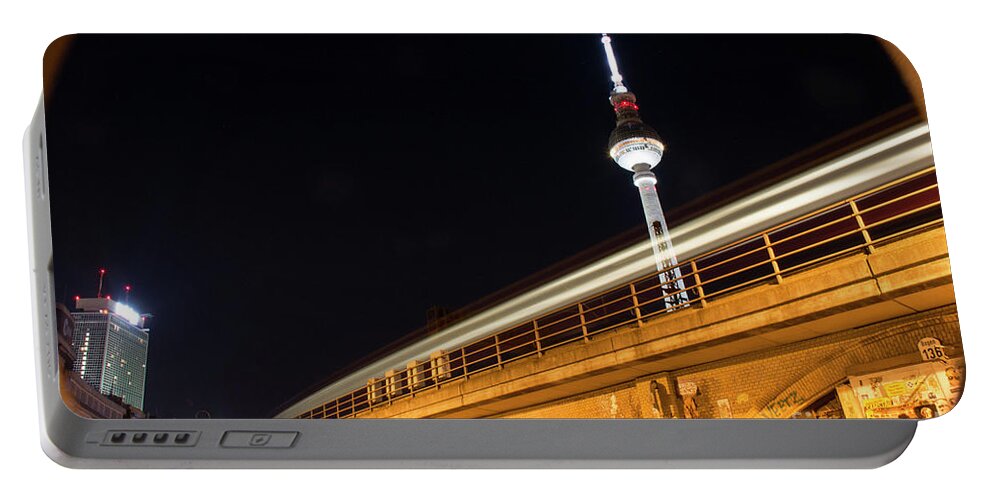 Berlin Portable Battery Charger featuring the photograph Berlin by night by Yavor Mihaylov