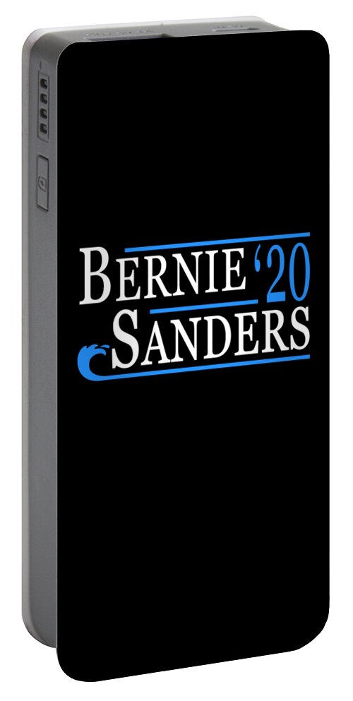 Cool Portable Battery Charger featuring the digital art Bernie Sanders Blue Wave 2020 by Flippin Sweet Gear