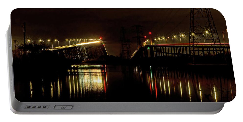 Bridge Portable Battery Charger featuring the photograph Between the Bridges by Jerry Connally