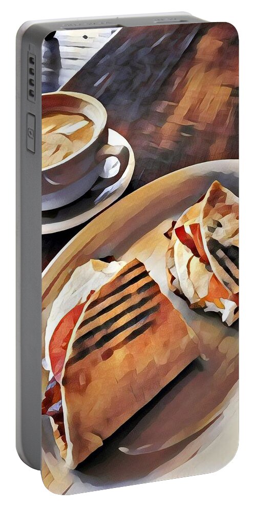  Portable Battery Charger featuring the photograph Beverly MA Atomic Cafe food by Adam Green