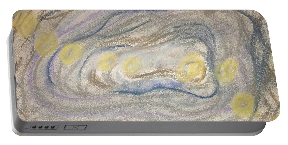 Abstract Portable Battery Charger featuring the pastel Beyond by Suzanne Berthier