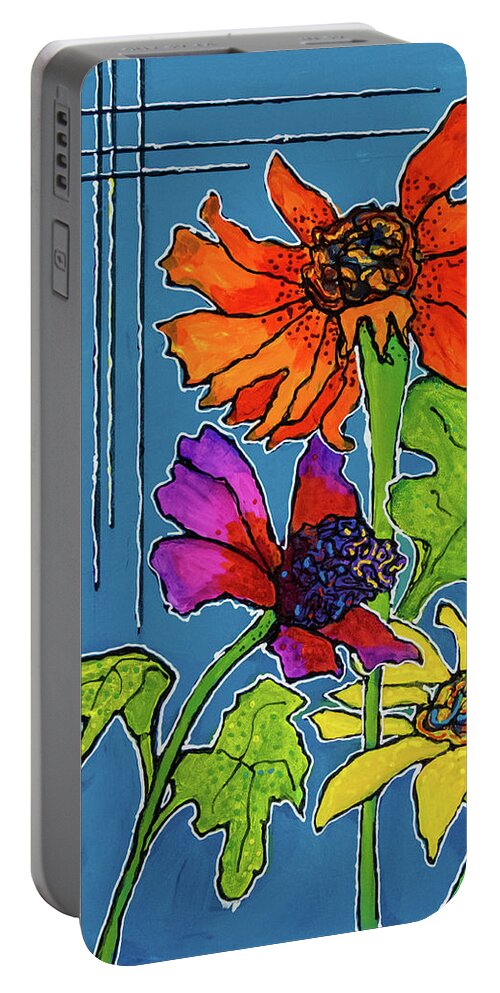 Best Friends Forever Portable Battery Charger featuring the painting B.f.f. by Jo-Anne Gazo-McKim