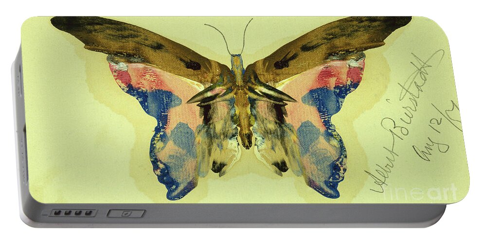 Butterflies Portable Battery Charger featuring the painting Bierstadt, Butterfly by Albert Bierstadt