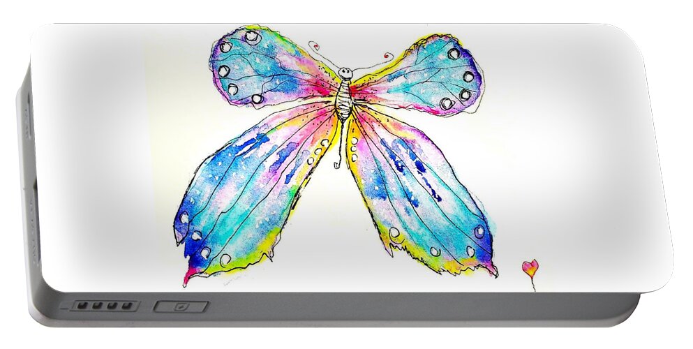 Butterfly Portable Battery Charger featuring the painting Big and Bold by Deahn Benware