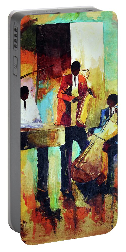 Nni Portable Battery Charger featuring the painting Big Base by Ndabuko Ntuli